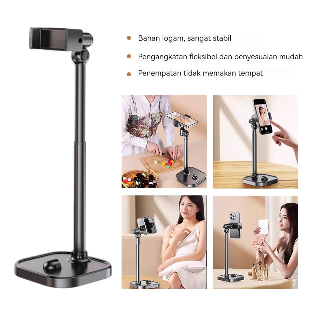Penopang Handphone Meja Aluminium Dudukan HP Serbaguna Rotasi 360 Derajat