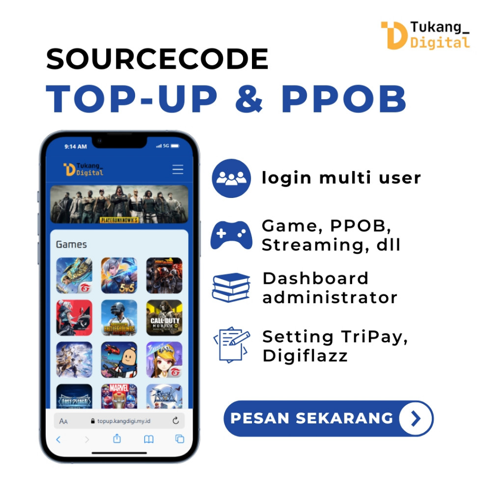 Website Top Up & PPOB Aplikasi Topup Game Sourcecode Siap Upload Hosting