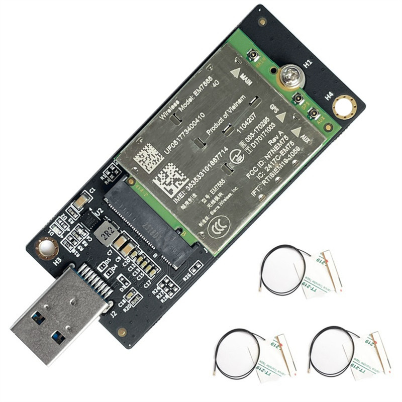 Exquisite-EM7565 4G LTE Module+3X4G Antenna+USB Adapter CAT-12 600Mbps CBRS NGFF Module Cat12 NGFF M