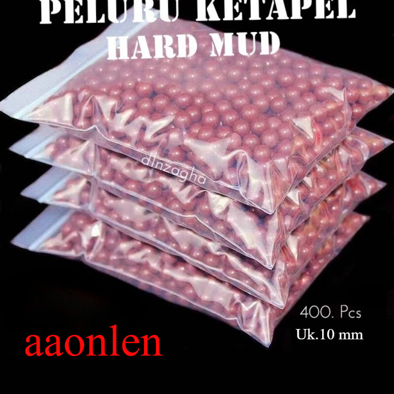 400 Butir Peluru ketapel Lumpur  keras ukuran 9-10mm