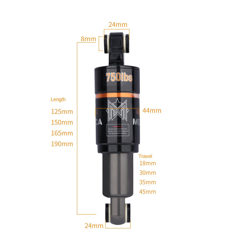 MEROCA Bicycle Rear Shock Absorber 125/150/165/190mm Bike shock absorber Mountain Bike Oil Spring Sh