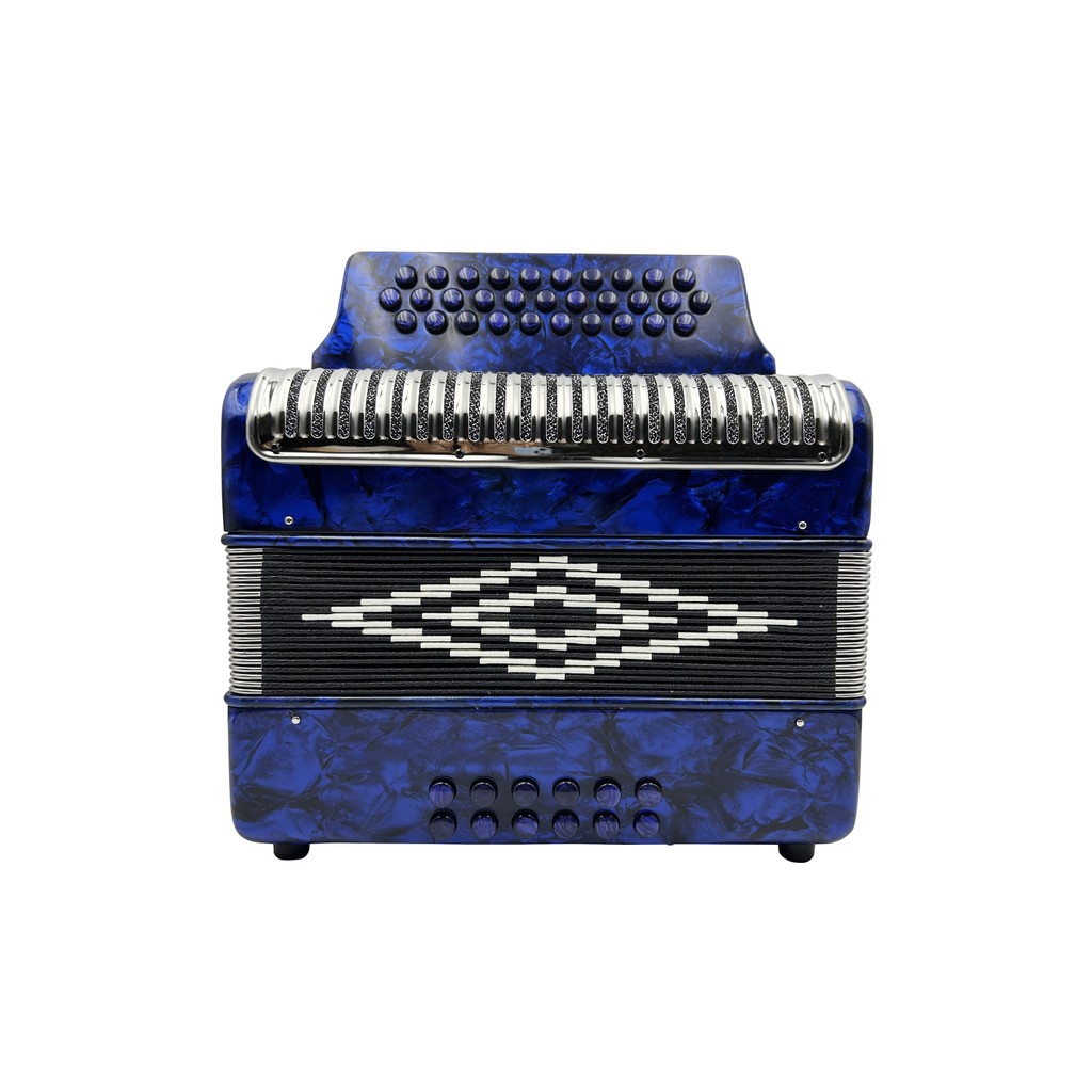 31Button 12Bass atonic Accoron Stainless Steel Grill Blue Celluloid Body Blue Buttons Acordeon Custo