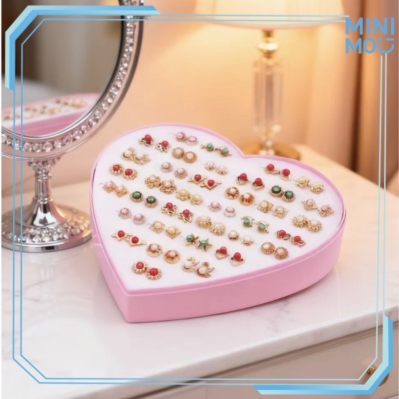 Anting Hypoallergenic 36Pasang Plastik Set Anting Tusuk Berbagai Model Gaya Korea