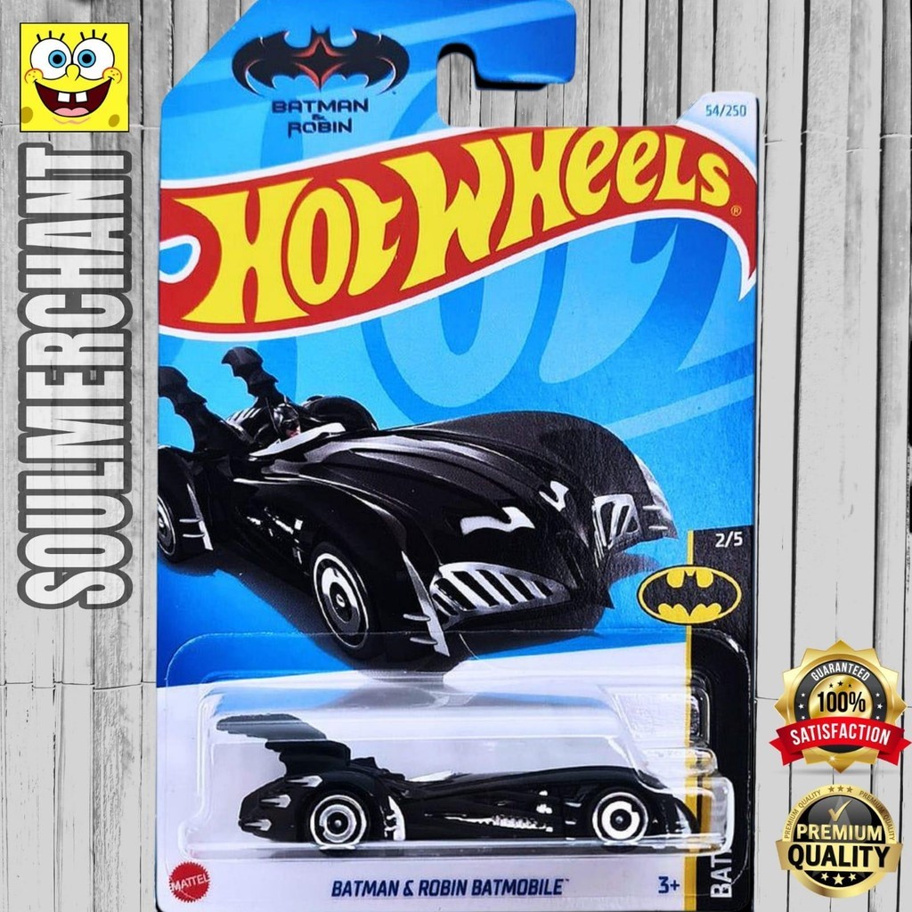Hot Wheels Batman & Robin Batmobile Hitam Diecast Mobil Batman