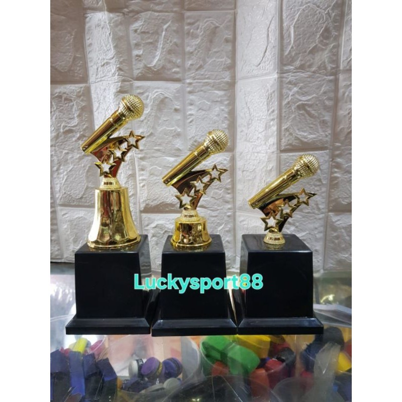 trophy Piala laser mic musik menyanyi 1 set
