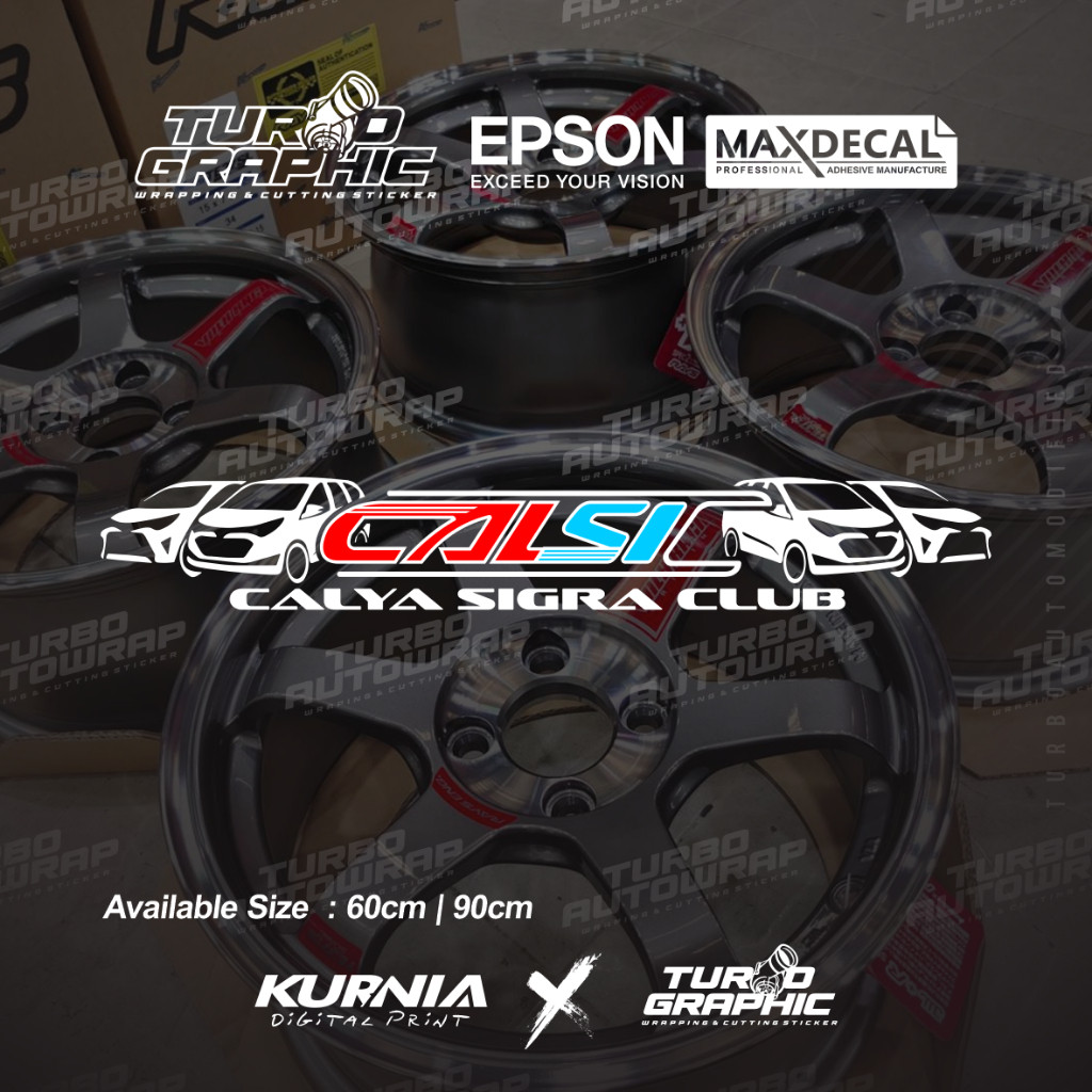 STIKER CALSIC calya sigra club kaca depan cutting sticker anti luntur reflektif menyala malam hari