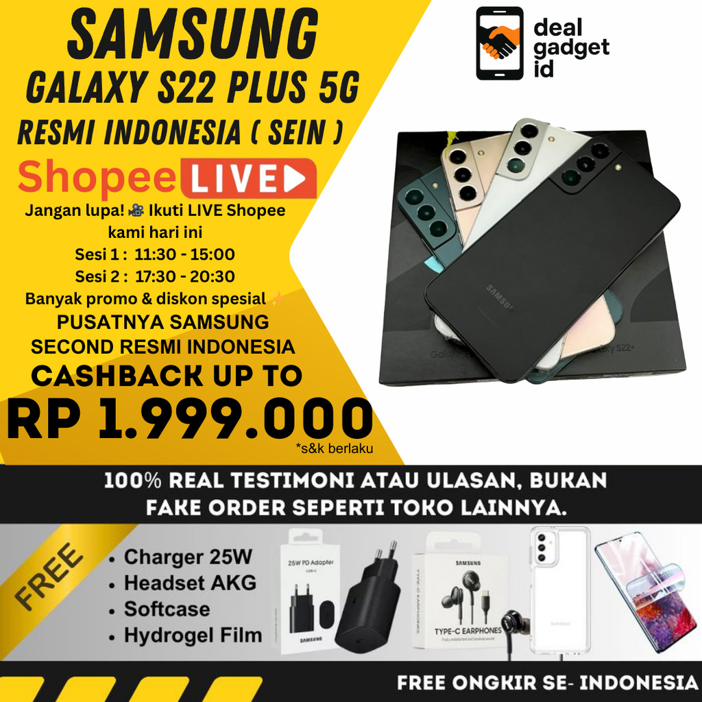 SEIN | SAMSUNG GALAXY S22 PLUS 5G 8/256GB & 8/128GB SECOND RESMI INDONESIA | BUKAN HP INTER