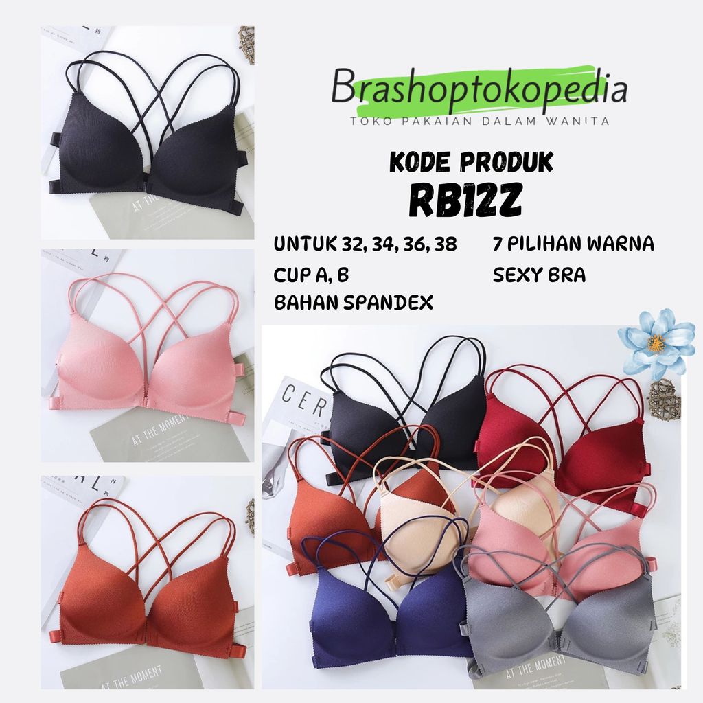 Bra Push Up Kancing Depan Bh Tanpa Kawat Sexy Bra RB12Z
