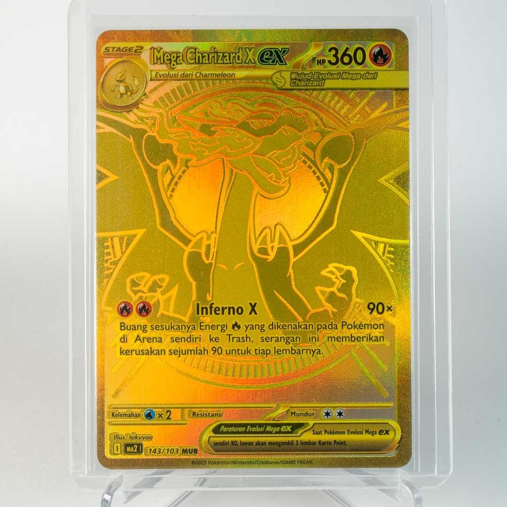 Mega Charizard X EX MUR 143/103 ERROR CARD TEXTURE MISALIGNMENT MA2 Kobaran Biru Kartu Pokemon TCG O