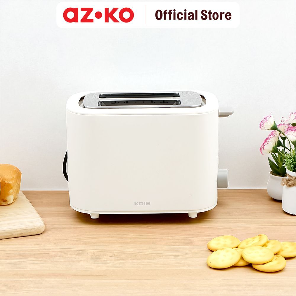 AZKO Kris Toaster 2 Slice Metal 870 watt - Putih Pemanggang Roti Bread Grill Pembuat Makanan