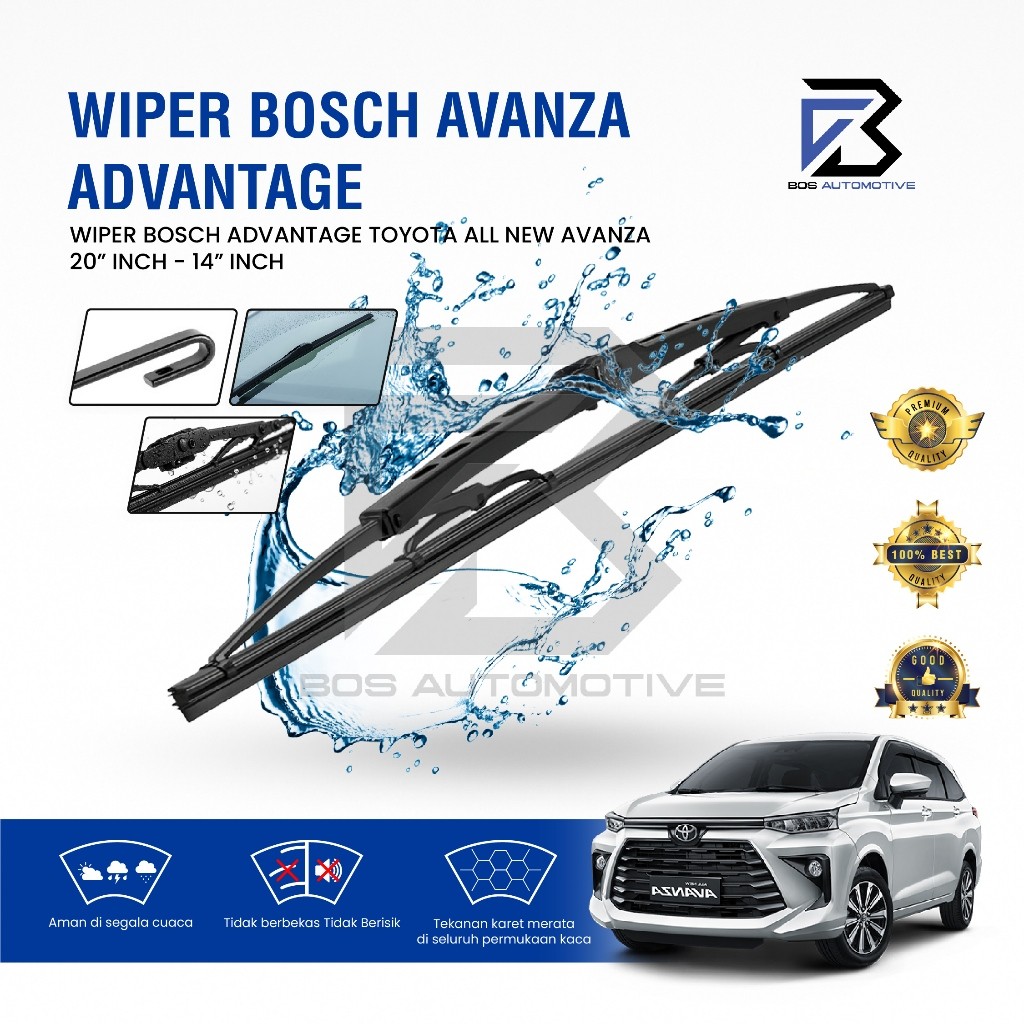 Wiper Blade BOSCH Advantage Besi Kipas Kaca Depan Mobil TOYOTA ALL NEW AVANZA - DAIHATSU ALL NEW XEN