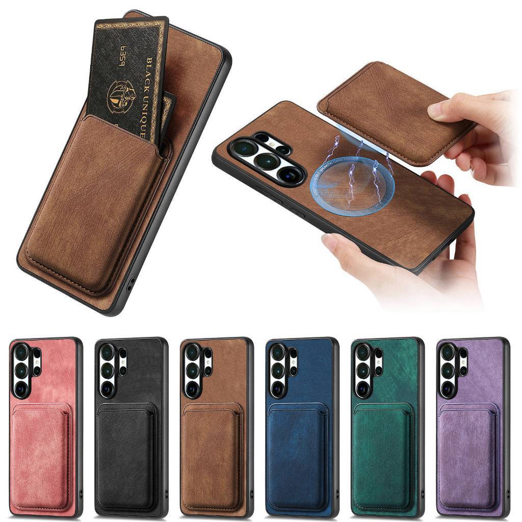 Casing untuk Samsung Galaxy S26 Ultra S25 Plus S24 FE S23 Casing Ponsel Pola Kulit Vintage Penutup B