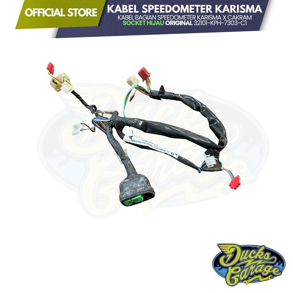 Kabel Body Atas Spedo Speedometer Honda Karisma Trombol Soket Hijau 32101-KPH-7303-C1 Original