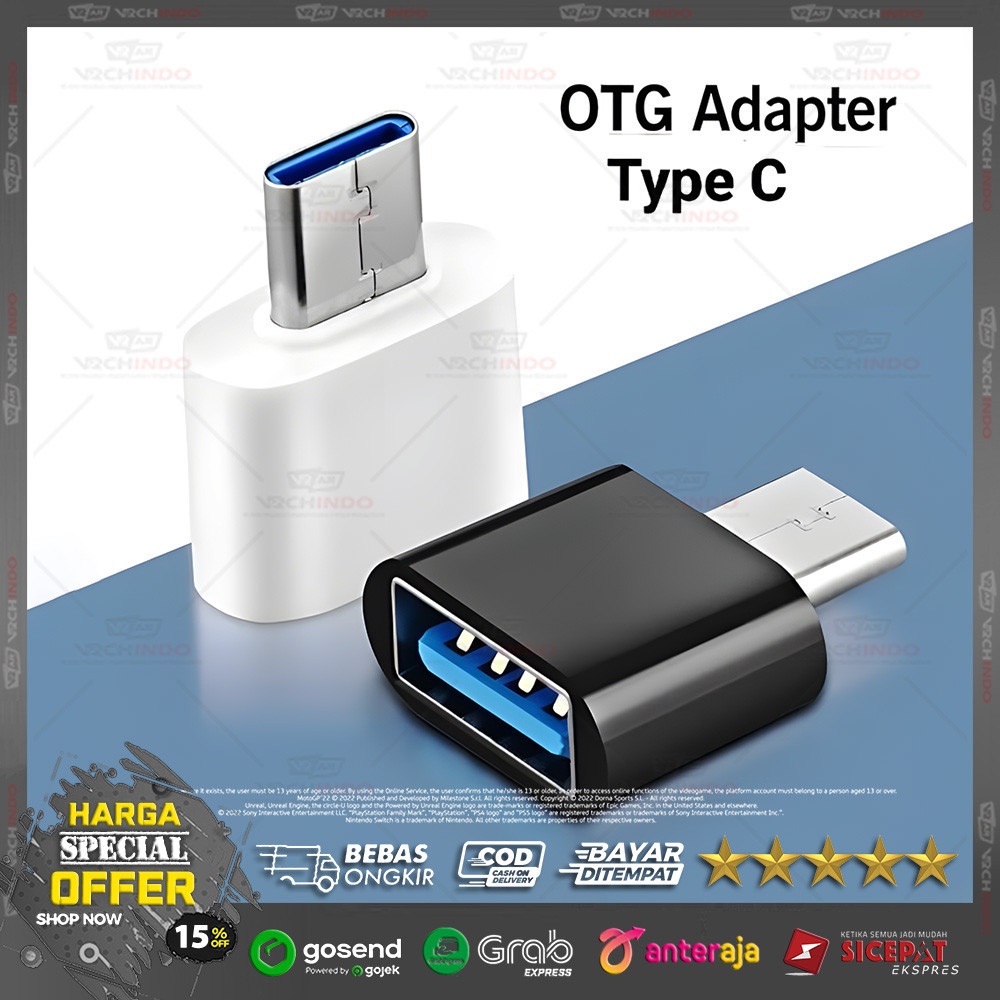 Adapter OTG Mini USB Type-C V8 OTG / Converter USB OTG Type C V8 | Transfer Data Cepat HP Android Ta