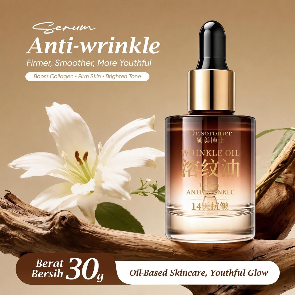 AGENSHOP Serum Anti Wrinkle Dr. Soromer 30g – Wrinkle Oil 14 Hari Kulit Kencang & Cepat Meresap