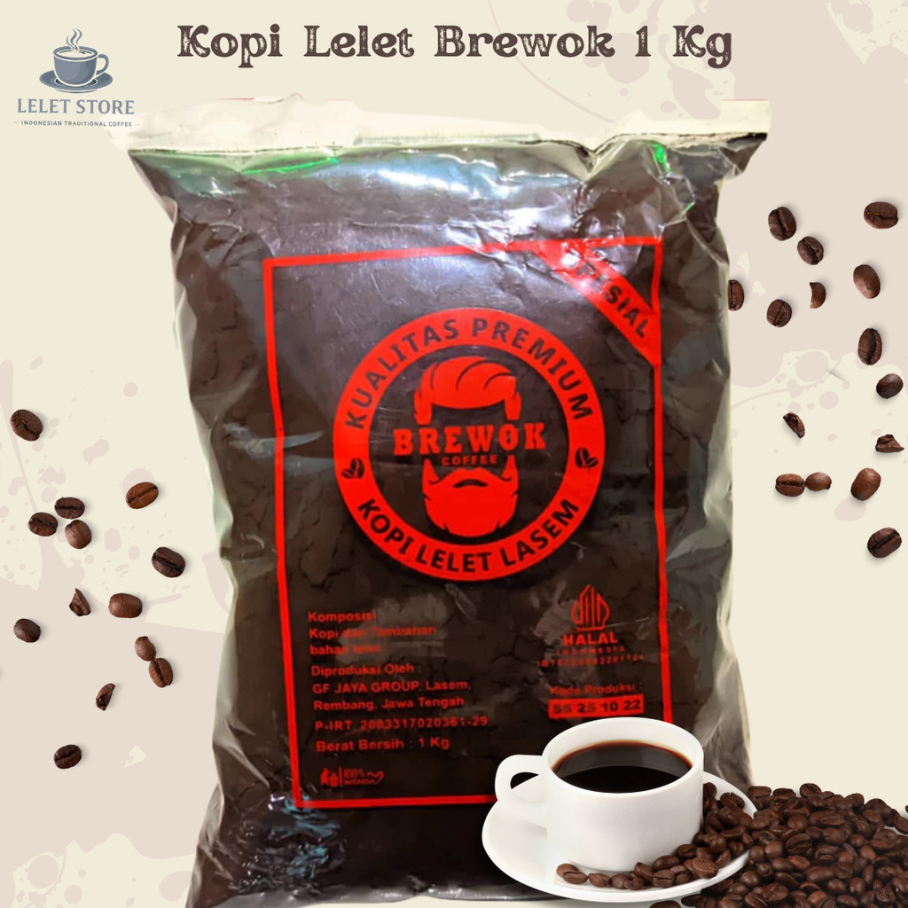 KOPI LELET BREWOK 1 Kg / Kopi Lelet Lasem Rembang Robusta Coffee Asli Lasem Rembang