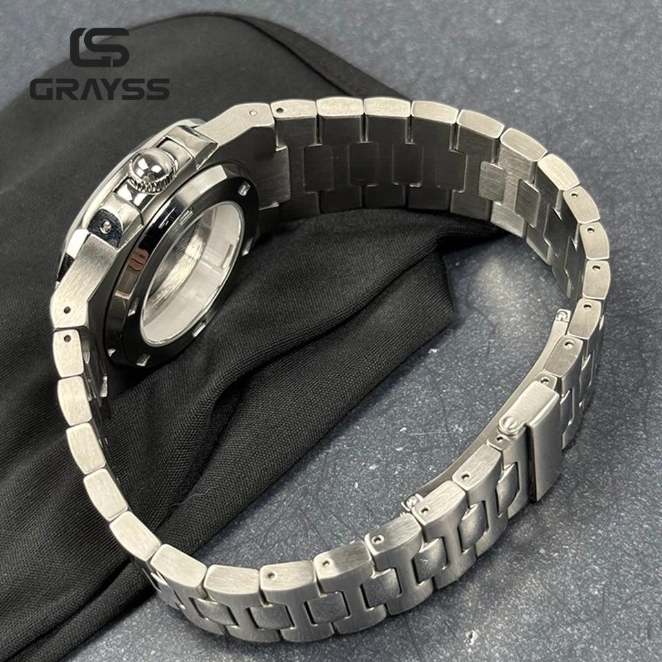 untuk Philippe blue dial 40mm Aksesoris Casing Jam Tangan Persegi Cocok Untuk Mesin Seiko NH35 Kaca 