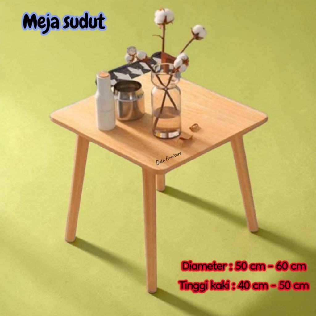 Meja Sudut Minimalis Kayu – Meja Kopi & Meja Bunga Ruang Tamu