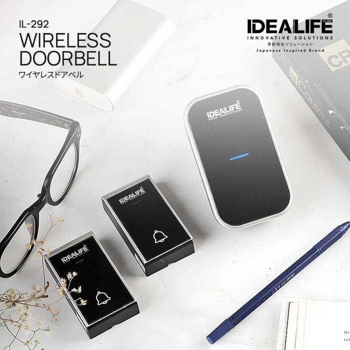 HOT PRODUK IDEALIFE IL-292 Wireless DoorBell IL292 Bel Pintu Rumah Tanpa Kabel WD-1002 Bel Rumah Lis