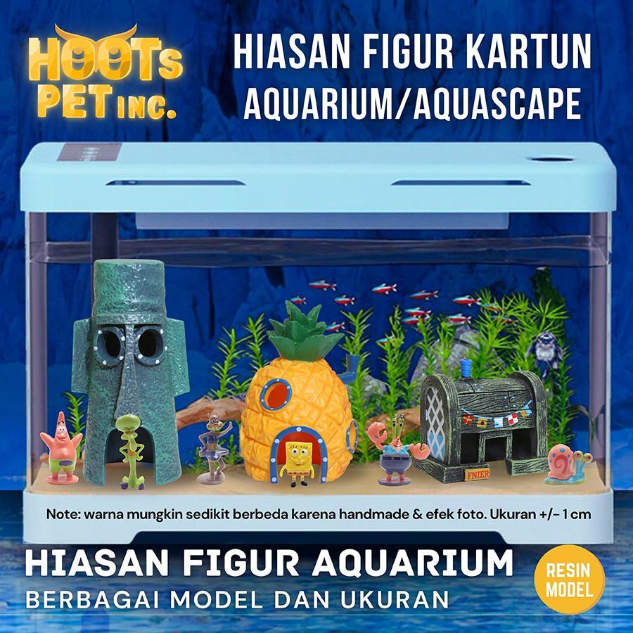 Hiasan Spongebob Aquarium Ornamen Dekorasi Hias Akuarium Ikan Aquascape Fish Tank Decoration