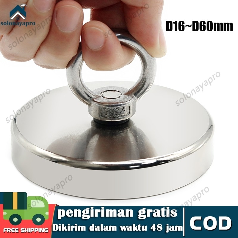 60MM Magnet Super Kuat Magnet Fishing Magnet Pancing Magnet Neodynium Kuat Magnet Bulat Magnet Neody