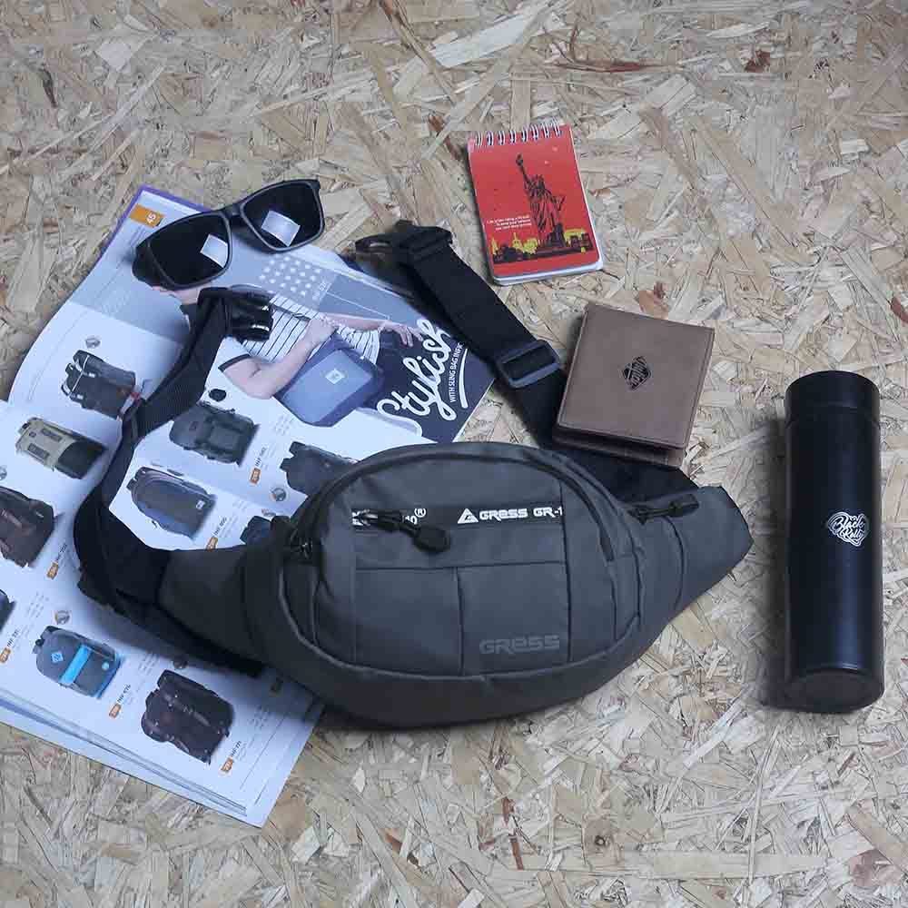 Tas Selempang Kecil Pria Waistbag Pinggang bahan Waterproof Anti Air Premium MR 530