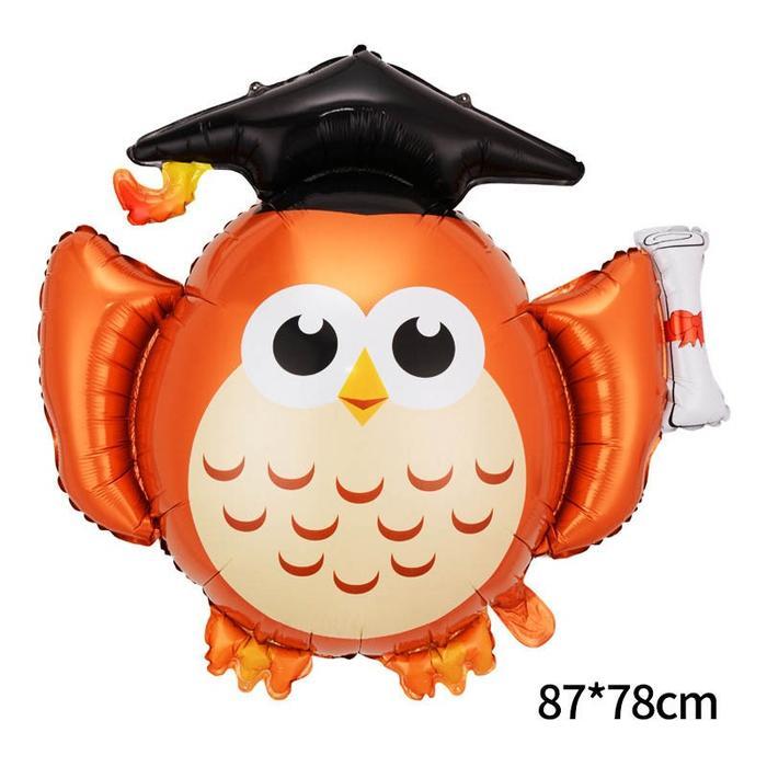 Balon Foil Happy Graduation / Balon Foil Wisuda / Balon Dekorasi - Owl Wisuda