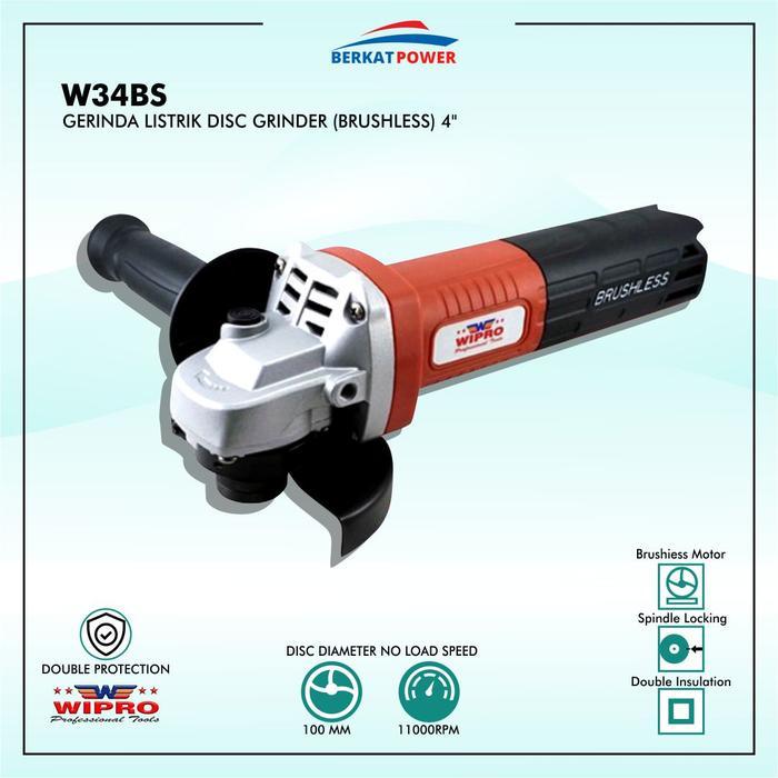 Mesin Gerinda 4'' Wipro Type WP-34BS Brushless Grinder Disc
