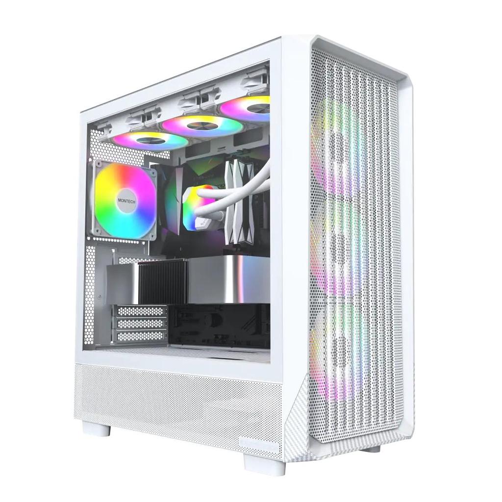 Casing PC Komputer Montech X5 X-5 | Mid Tower | ATX Case | 4 Fan ARGB RGB | White Putih