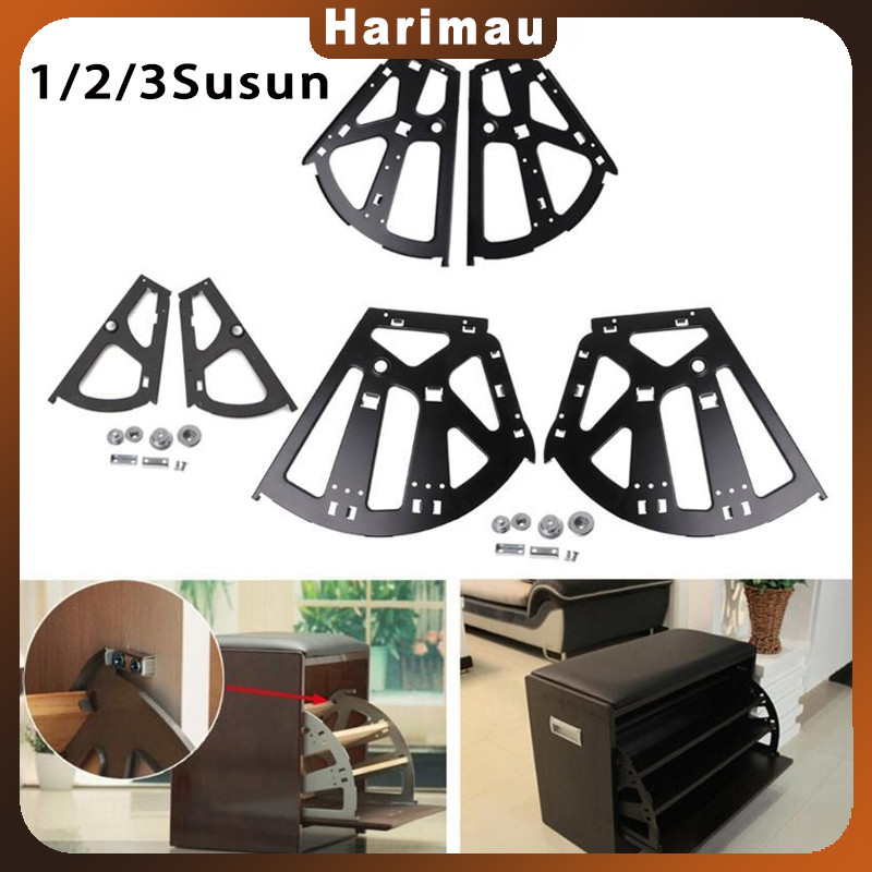 2 Pcs Engsel Lemari Sepatu - Engsel Lemari Laci Tebal Stainless Steel,  Rak Putar Tersembunyi Yang D