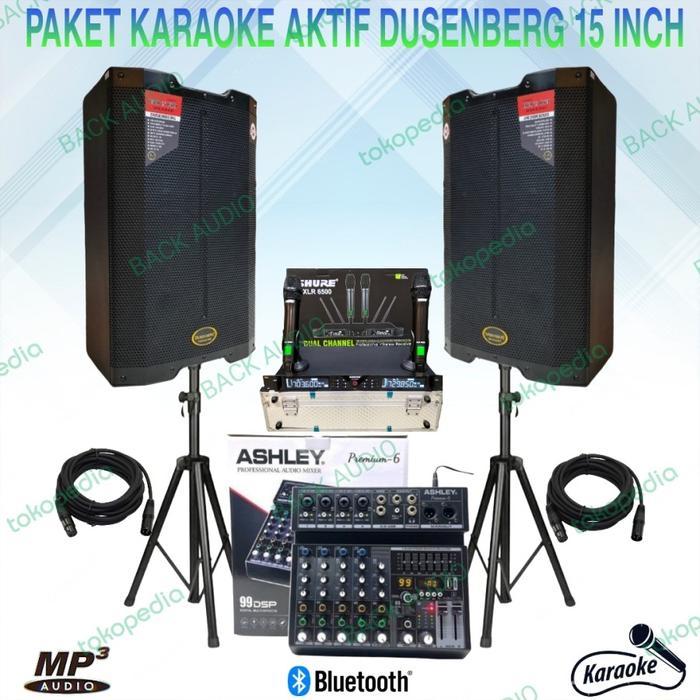paket sound system indoor dan outdoor 2 speaker aktif 15" berkualitas