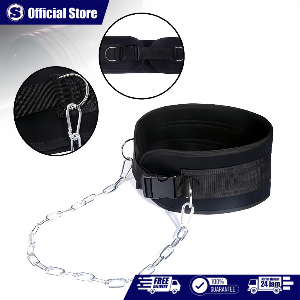 Premium Pull Up Belt / Memuat Gym Sertakan Rantai Besi Sabuk Beban Pull Up Gym & Fitness Sabuk Pull 