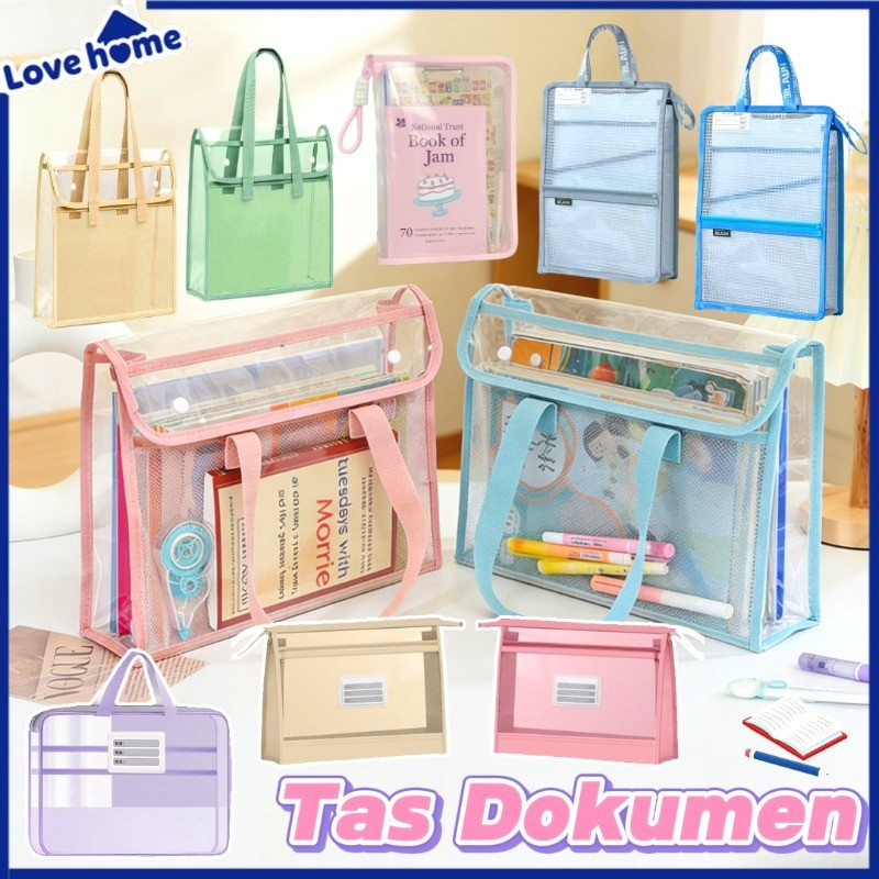 Tas Dokumen Tebal Portabel Berkapasitas Besar/Tas Penyimpanan Transparan Serbaguna/Tas Buku Portabel