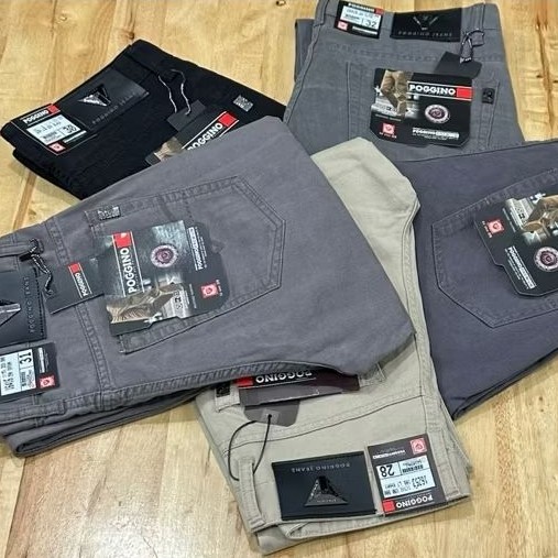 [POGGINO] Celana poggino katun premium pria reguler Original bahan canvas / Celana Reguler Terlaris