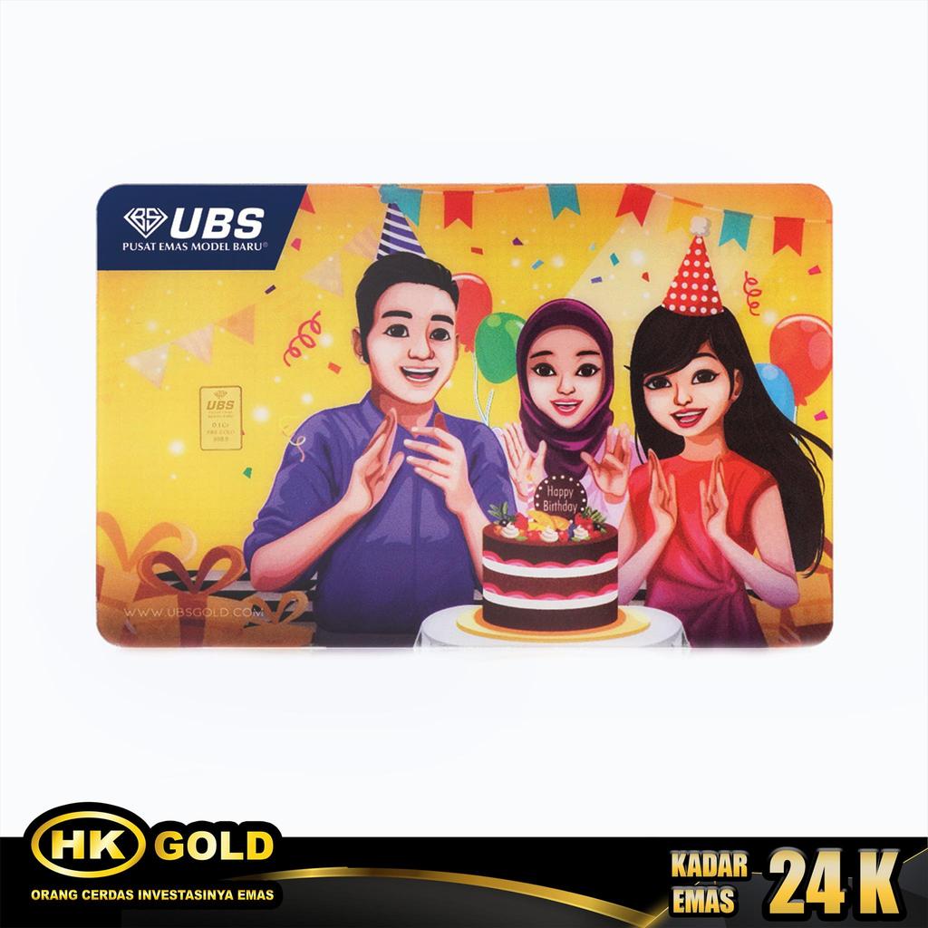 Logam Mulia 24K UBS 0.100 Gram Happy Birthday