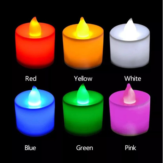 (50 PCS) LILIN ELEKTRIK / LAMPU HIAS CANDLE LIGHT MINI LED LAMP WARNA WARNI WARM WHITE PUTIH MERAH K