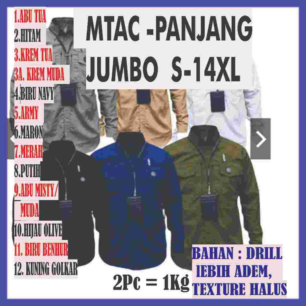DM BIG SIZE Kemeja Baju Tactical Taktikal MTAC M-TAC M TAC Lengan Panjang PDL PDH PNS Reskrim Lapang