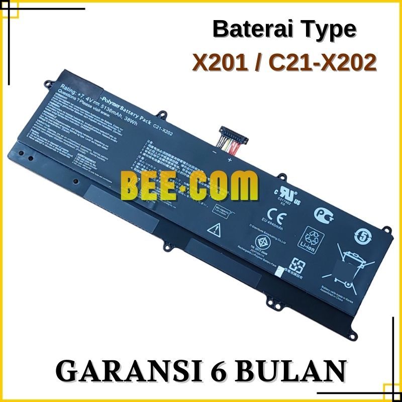 Baterai Batre Asus X201E X201 S200E C21-X202 Battery Asus X201E -BEE