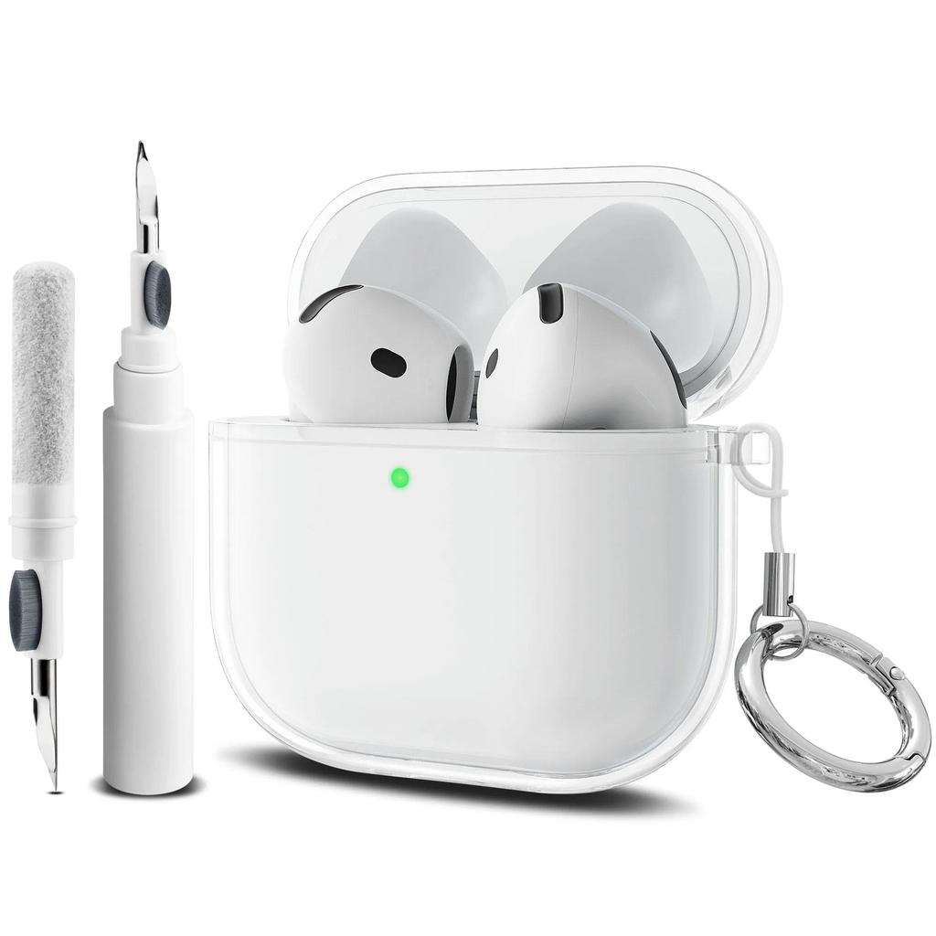 For AirPod Pro 2 TPU Protective Cases For AirPods 3 Cover Clear Case+Lanyard+Keyain+Cleaning stick A