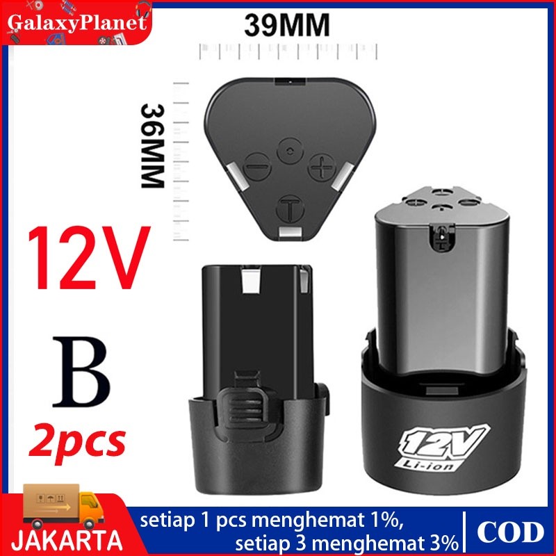 FUJA.ID batrai baterai bor cordless 12v B/Baterai Bor Cordless 12V Li-ion atau Charger universal 2pc