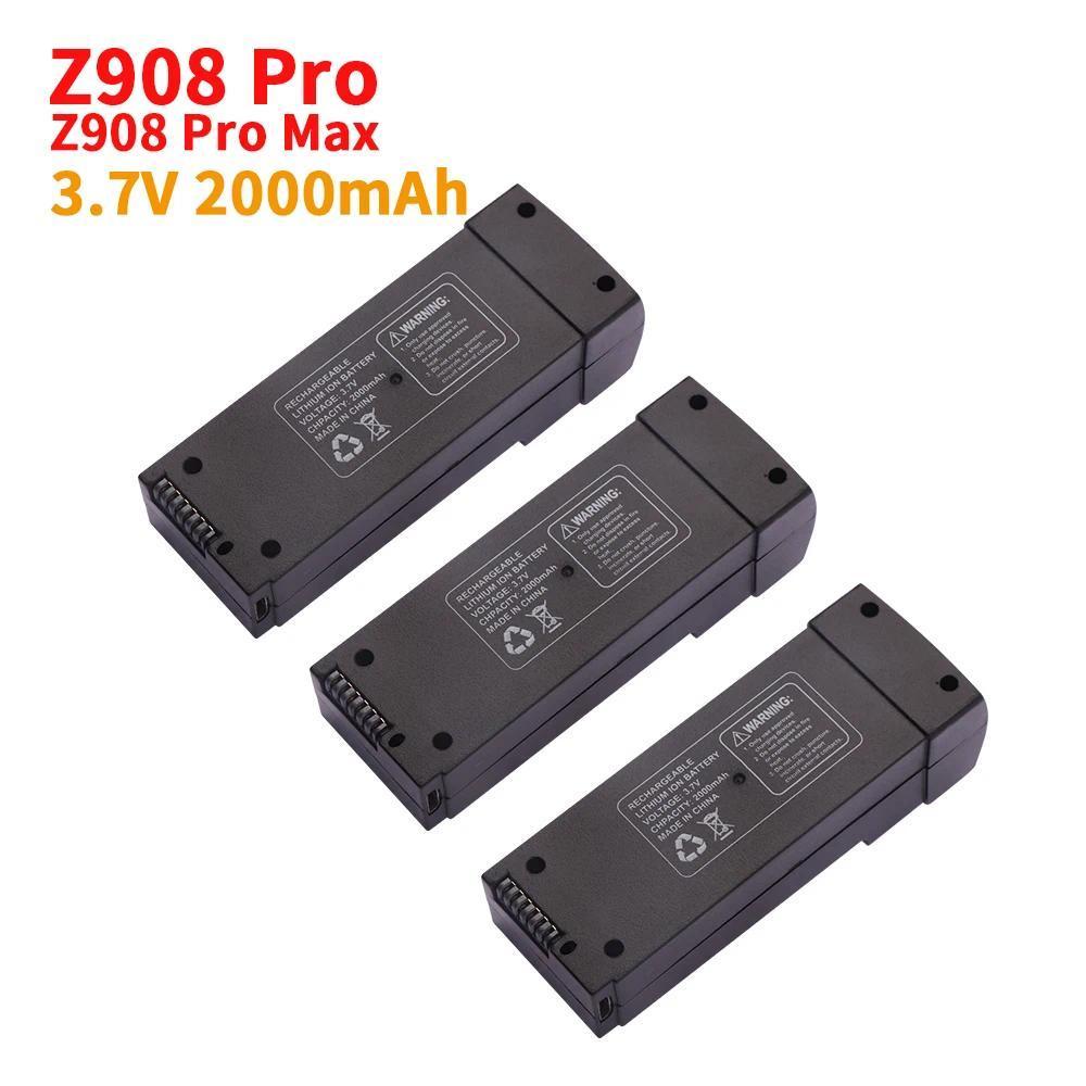 Z908 Pro MAX Battery 3.7V Battery for Z908 PRO MAX RC Plane 3.7V 2000MAh Oringal Z908 MAX Grey/ Blac