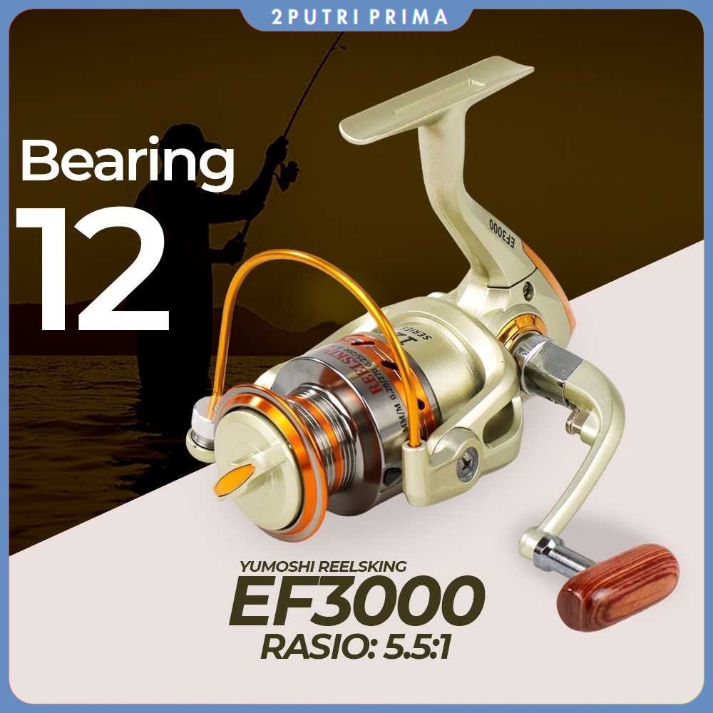 Reel Pancing Spinning 12 Ball Bearing - YUMOSHI REELSKING EF3000