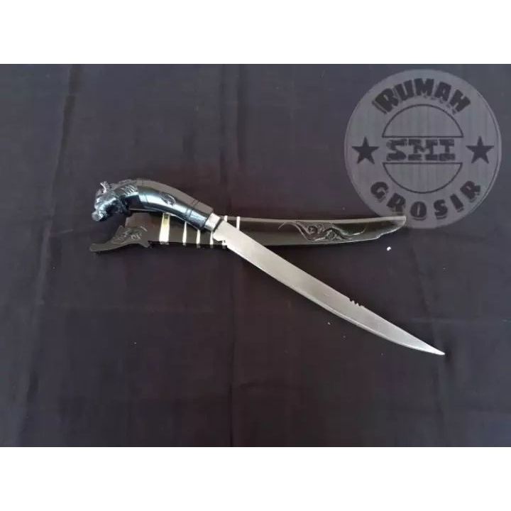 Promo Desember TERMURAH BERKUALITAS golok macan hitam sembelih strip stell-asli khas cibatu