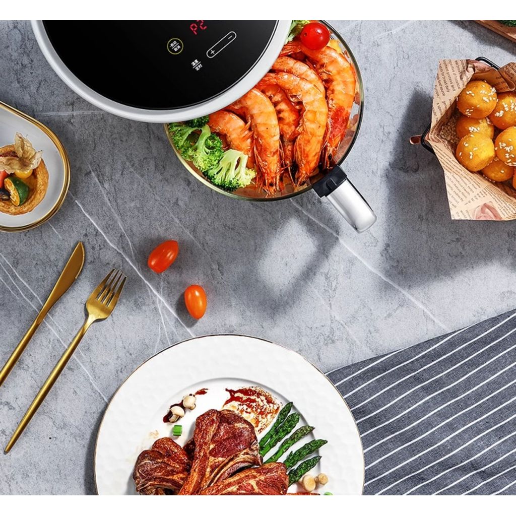 DUPONT PK1228  220V 1200W 3L Visible Glass Air Fryer Homeuse Small Electric Oven Cooking Machine