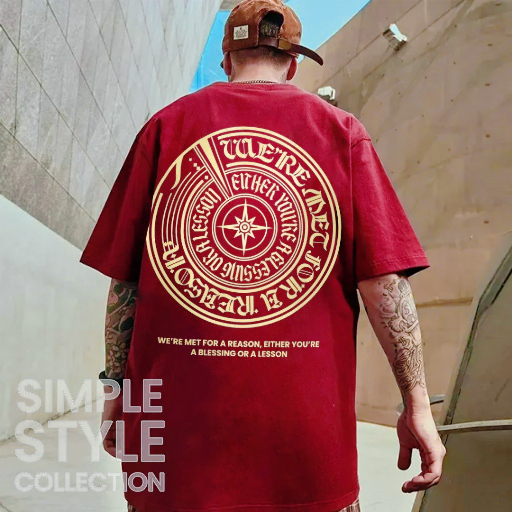 COD (Dikirim dalam 24 jam)MIEMIE.Warna hitam model Jepang | Kaos pria wanita | Kaos kompas emas mode