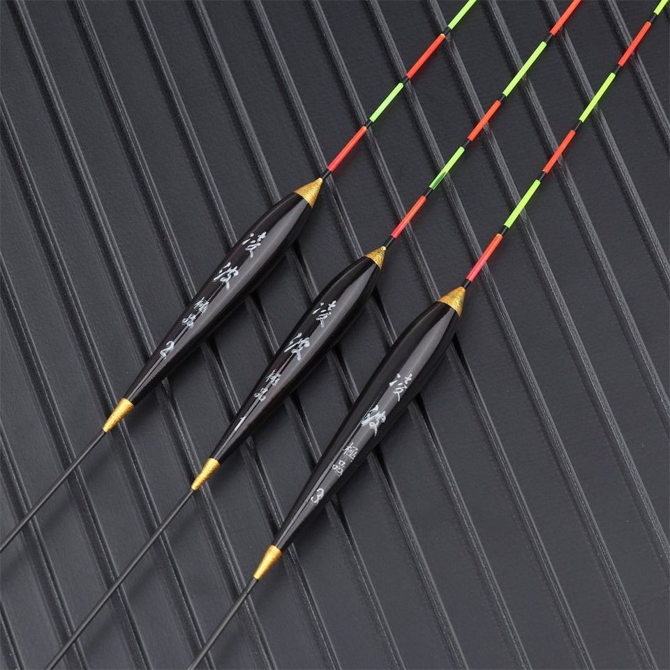 3pcs Wood Fishing Float Fluorescent High Sensitivity Bobber Luminous Float Marked Bold Fishing Light