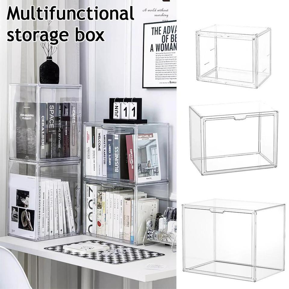Acrylic Display Cabinet Bookshelf Magazine Sorting Box Album CD Storage Large Capacity Dustproof Tra