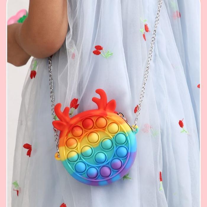 PROMO SPESIAL Tas Pop It Jumbo Murah Rainbow Fashion Unicorn - Tas Selempang