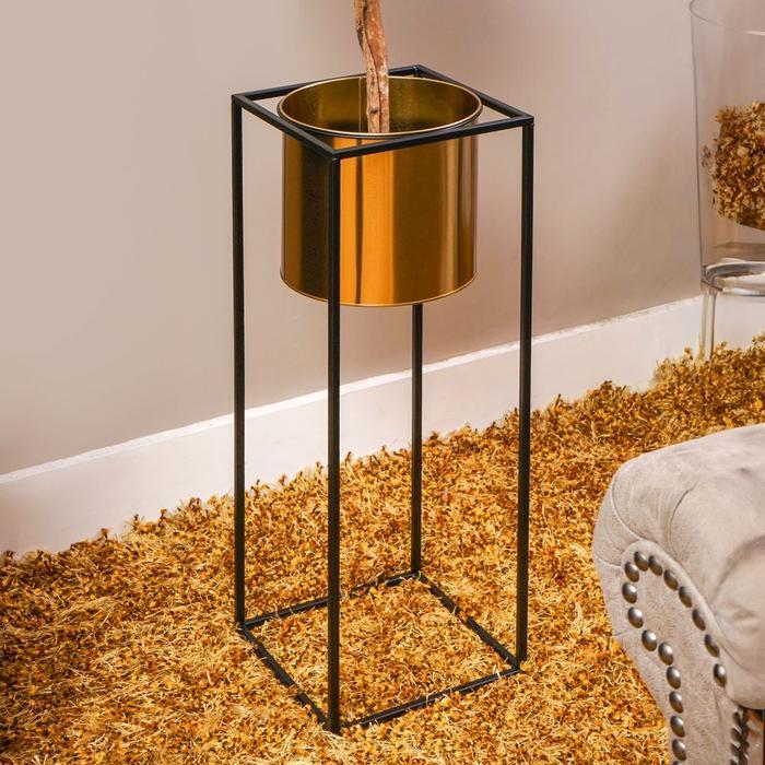 Informa Pot Tanaman Dengan Stand 70.5 cm - Gold Rak Bunga Tempat Vas Dekorasi Rumah Pajangan Bunga