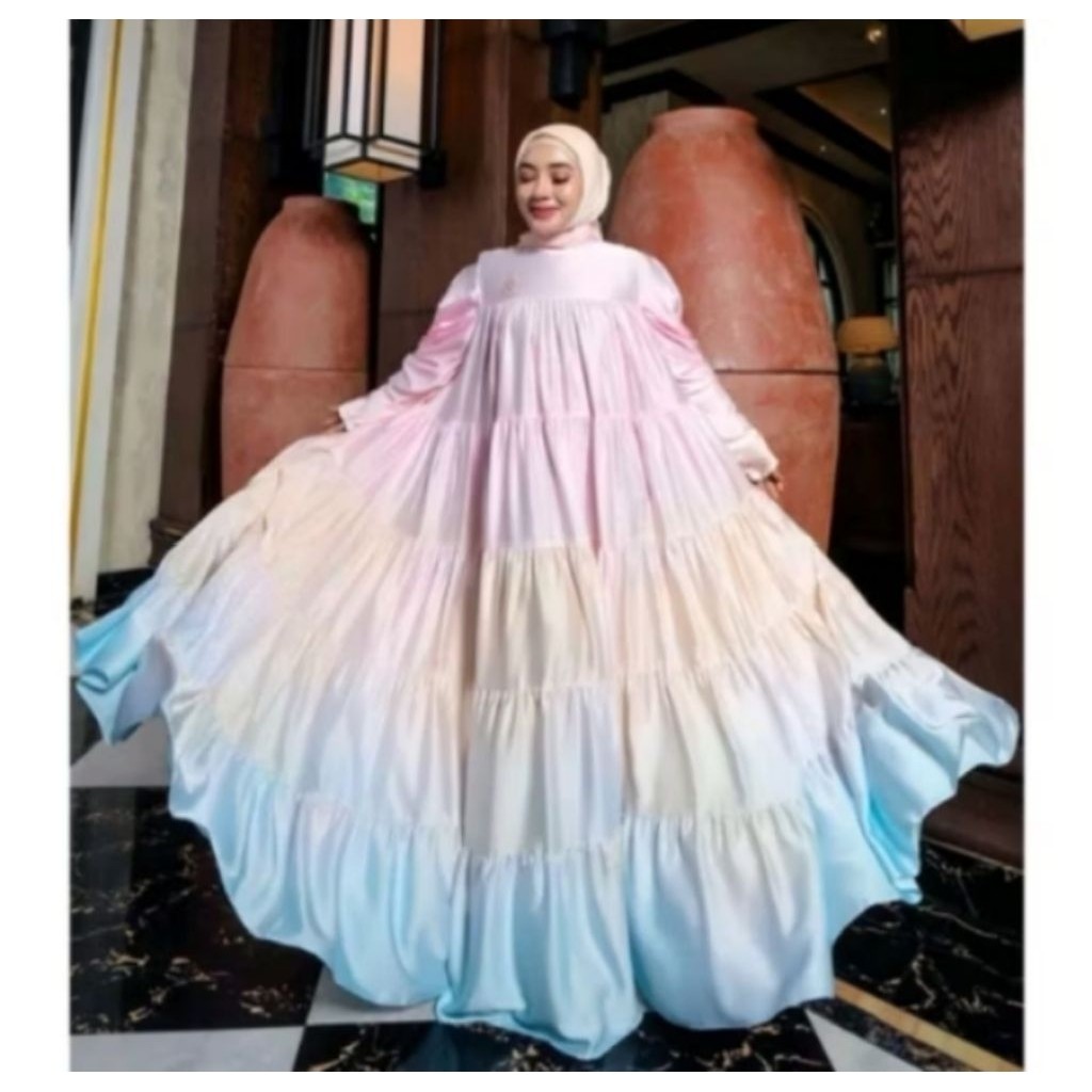 Shellasaukia Gamis Silk Set Hijab Jumbo Sutra Premium BISA COD